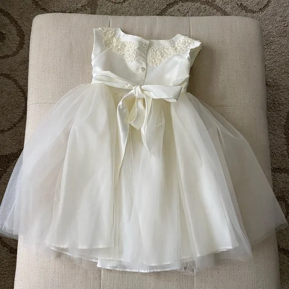 Kid Collection Ivory Flower Girl Dress SZ 4 - Picture 2 of 11